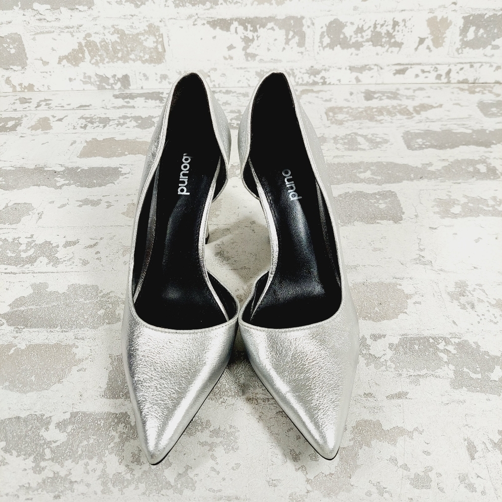 NEW Abound Iris D'orsay Silver Faux Leather Pointy Toe Pumps P208 - Picture 3 of 15
